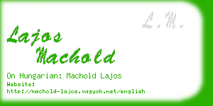 lajos machold business card